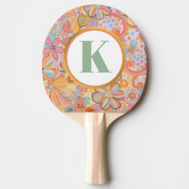 Monogram Trippy Nostalgic Blommigt Mood Pingisracket