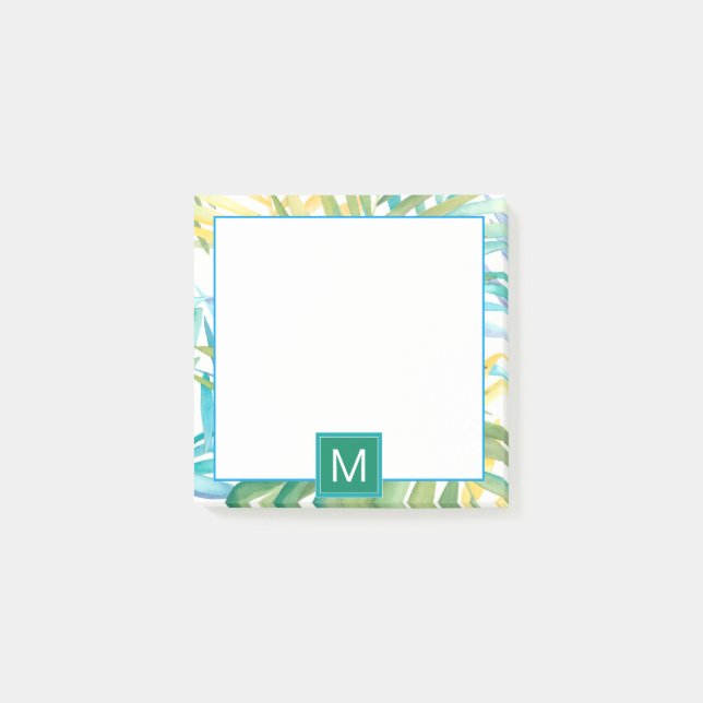 Monogram | Tropical Handflatan Löv Post-it Block (Framsida)