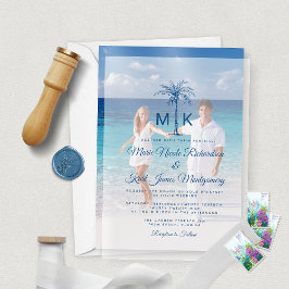 Monogram Tropical Handflatan Träd Formal Beach Wed