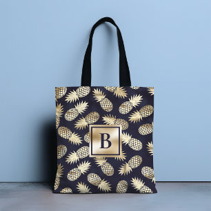 Monogram Tropical Pineapple Girly Guld Tygkasse