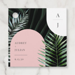 Monogram Tropical  Rosa Arch Handflatan Löv Gåvor Etiketter