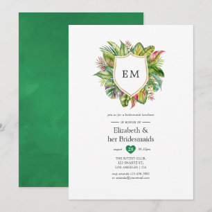 Monogram Tropical Summer Bridesmaids Luncheon Inbjudningar