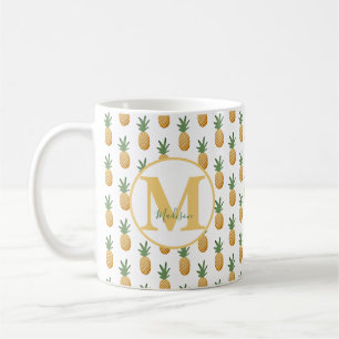 Monogram tropisk ananas kaffemugg