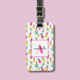 Monogram Tropisk Ananas Personlig Mönster Bagagebricka