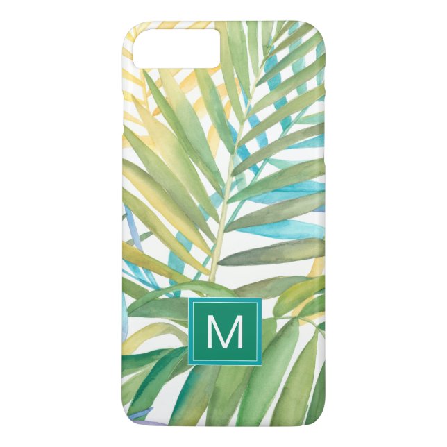Monogram| Tropiska Handflatan-Löv Case-Mate iPhone Skal (Baksida)