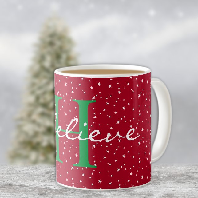 Monogram, tror jag, Red White Stars 11oz Classic Kaffemugg (Skapare uppladdad)