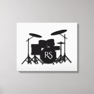 Monogram Trumset Silver Canvastryck