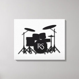 Monogram Trumset Silver Canvastryck