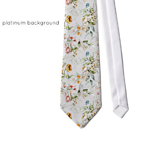 Monogram tryckt på färgstark Blommigt fortfarande Slips