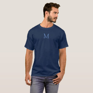 Monogram TShirt Elegant Trendig Blå marinkmall T Shirt
