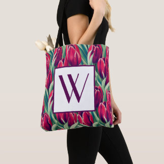 Monogram Tulip Tote Tygkasse