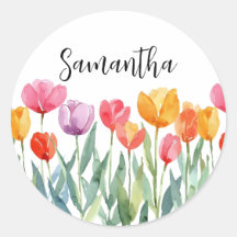 Monogram Tulips Vår blommor Colorful & Cheerful