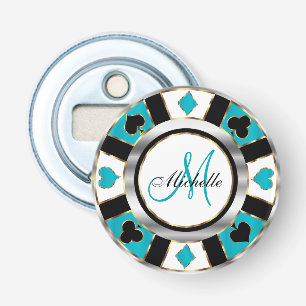 Monogram Turcos Poker Chip Design Flasköppnare