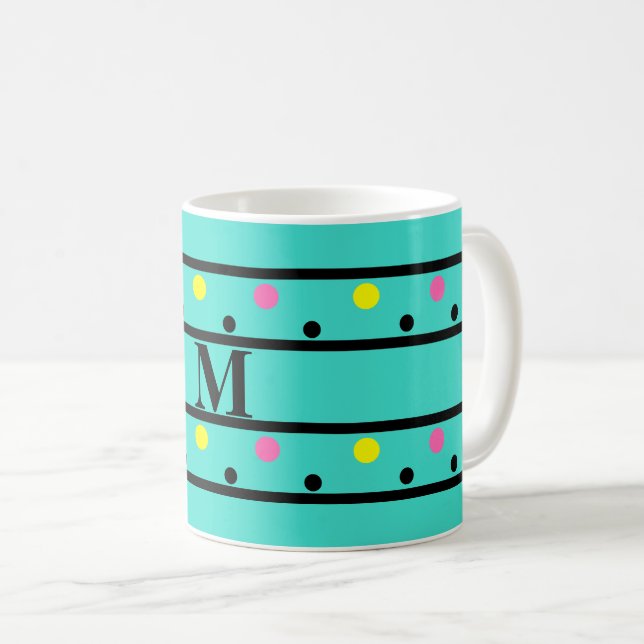 Monogram Turcos Polka dots Kaffemugg (Framsida höger)