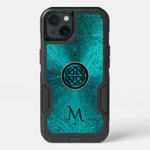 Monogram turkos Blue Grönt Celtic Knot Mandala