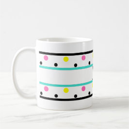 Monogram turkos Gult Rosa Polka dots Kaffemugg
