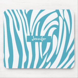Monogram turkos Stripe Zebra mönstrad Trendig Musmatta