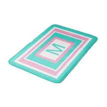 Monogram turkos Vit Rosa Geometric