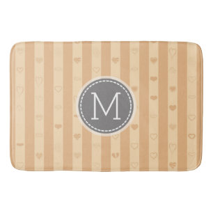 Monogram Tuscan Rand Modern Heart Mönster Badrumsmatta