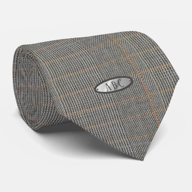 Monogram tweed-look Tie - Grått Elegant-Gift-honom Slips (Rullad)