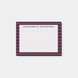 Monogram Tyrianlila och svart rand Post-it Block