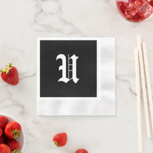 Monogram U, gammalt engelskt typsnitt, Pappersservett