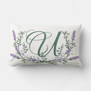 Monogram U Lavender Eucalyptus Lumbarkudde