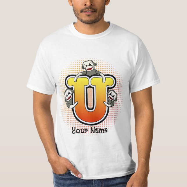 Monogram U Sock monkey T Shirt (Framsida)