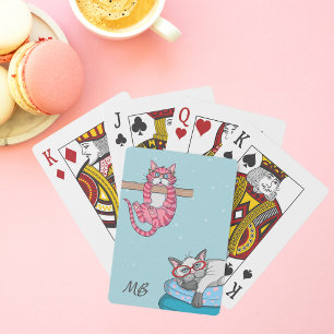 Monogram underbart Whimsical Cats Trendig Modern Casinokort