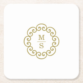 Monogram Underlägg Papper Kvadrat