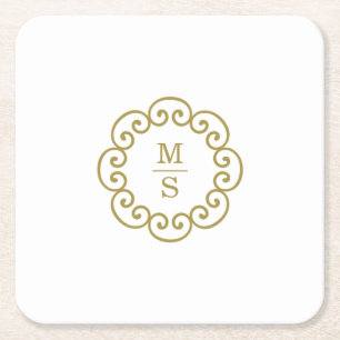 Monogram Underlägg Papper Kvadrat