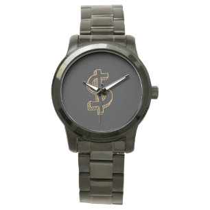 Monogram Unisex Dollar-signerad, svart Armbandsur