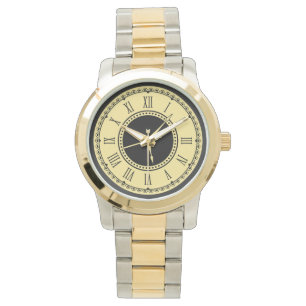 Monogram Unisex Two Tone Oversized Bracelet Watch Armbandsur