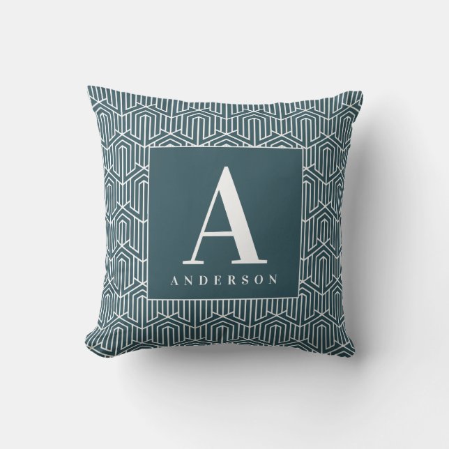 Monogram/ Ursprunglig namn-geometrisk dyna. Kudde (Framsida)