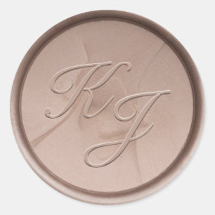 Monogram ursprunglig Vax-förslutningsanordning för Runt Klistermärke