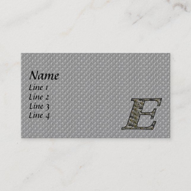 Monogram Ursprungligt E Hydrangea-Affärskort Visitkort (Framsida)