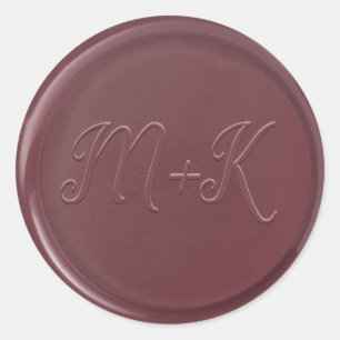 Monogram ursprungligt sigillmärke för mulberry Vax Runt Klistermärke