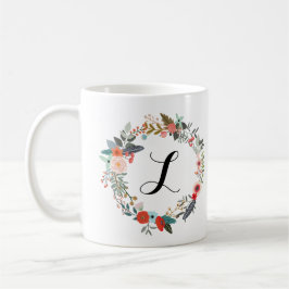 Monogram utandning med botaniskt fenben kaffemugg