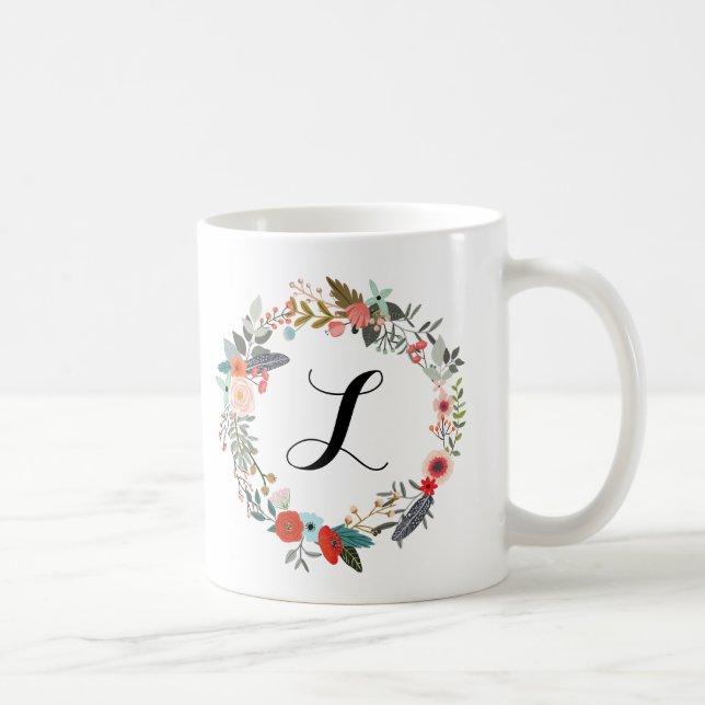 Monogram utandning med botaniskt fenben kaffemugg (Höger)