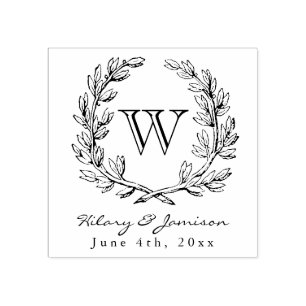 Monogram utandningsasbröllop Stamp Stämpel