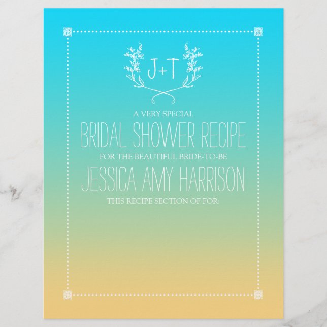 Monogram utandningsbehållare Ombre Möhippa Divider (Framsida)