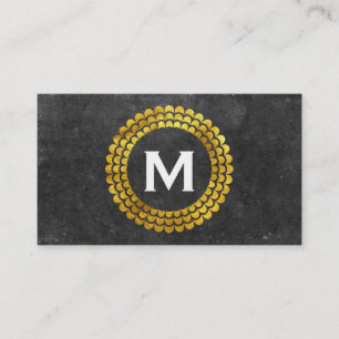 Monogram Utbyggnad av Inslag (guld) Visitkort