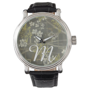Monogram Utmönstrad Blommar Gren I Armbandsur