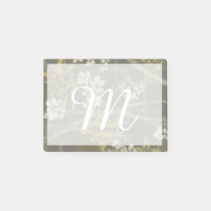 Monogram Utmönstrad Blommar Gren I Post-it Block