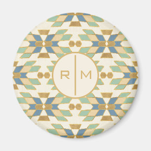 Monogram utomhus- Geo kliver det stam- mönste Magnet