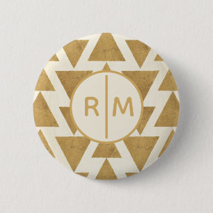 Monogram   utomhus- Geo kliver   guld- geometriska Knapp