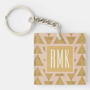 Monogram utomhus- Geo kliver guld & korall