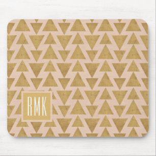 Monogram utomhus- Geo kliver guld & korall Musmatta