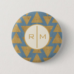 Monogram   utomhus- Geo kliver   guld & slösar Knapp