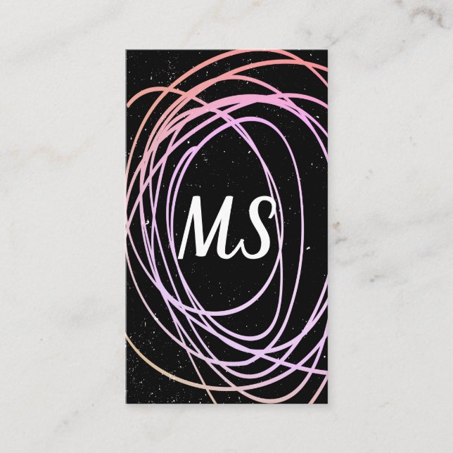 Monogram/Uttryckligt (färgstarkt) Visitkort (Framsida)